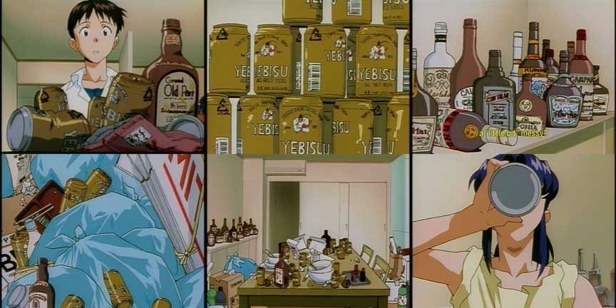Even Misato couldn't drink all that in too short a time without being ...